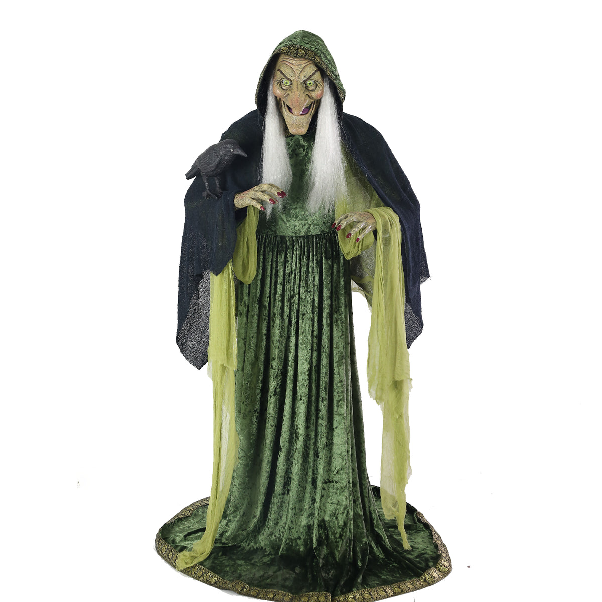 5.5 Ft. Forest Witch Animated Prop with LED Eyes & Sound