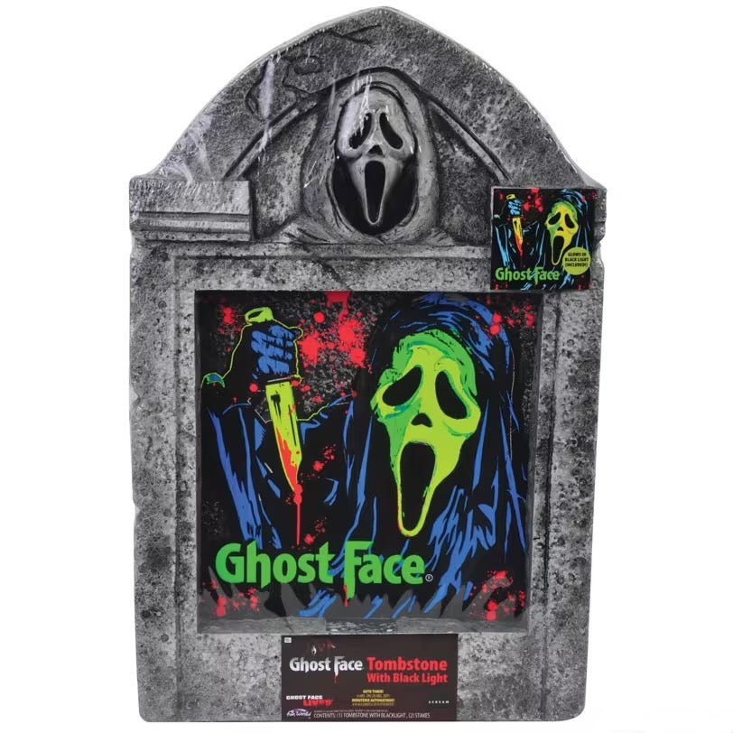 21" Ghost Face® Black Light Tombstone