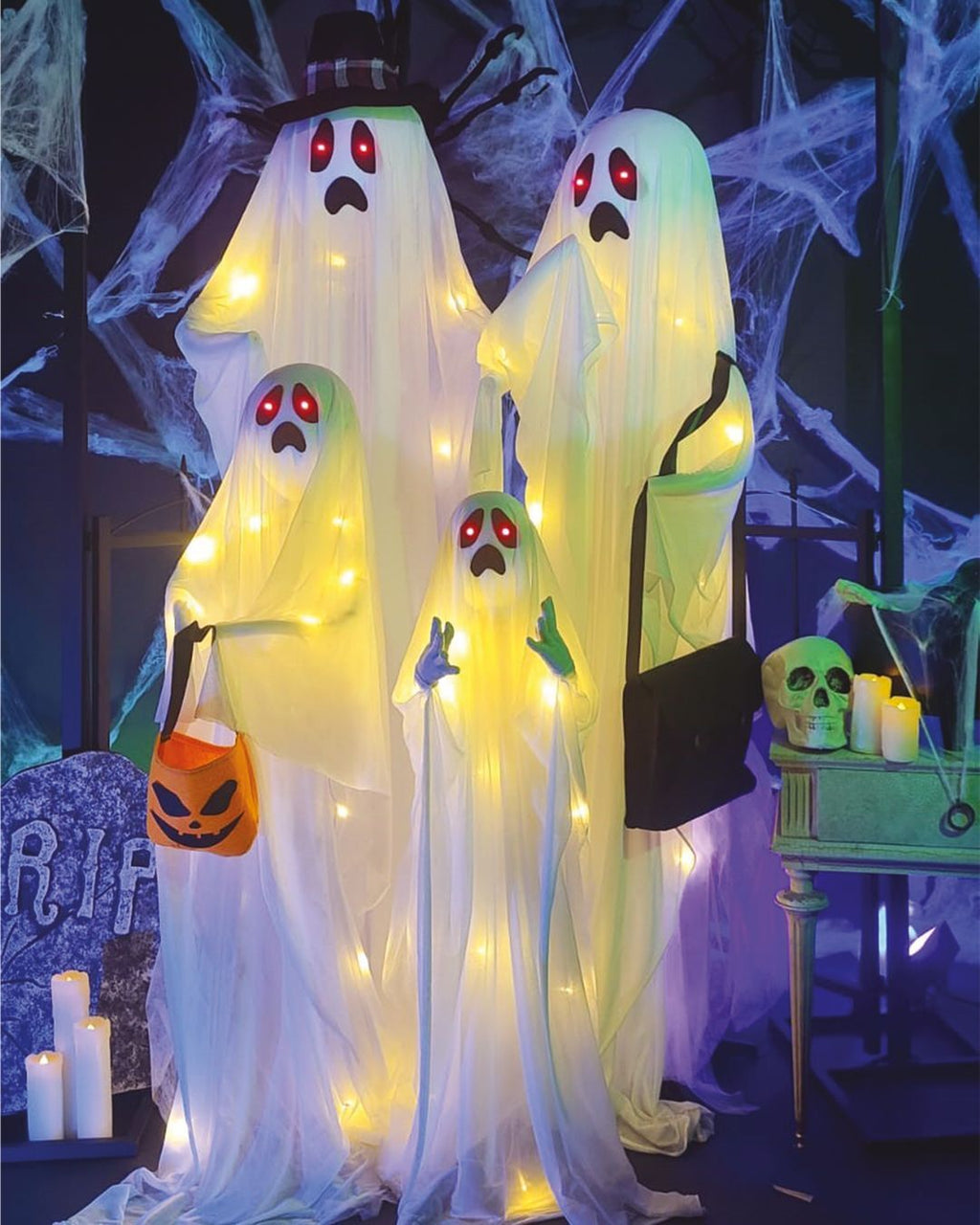 Standing Family of 4 Ghosts