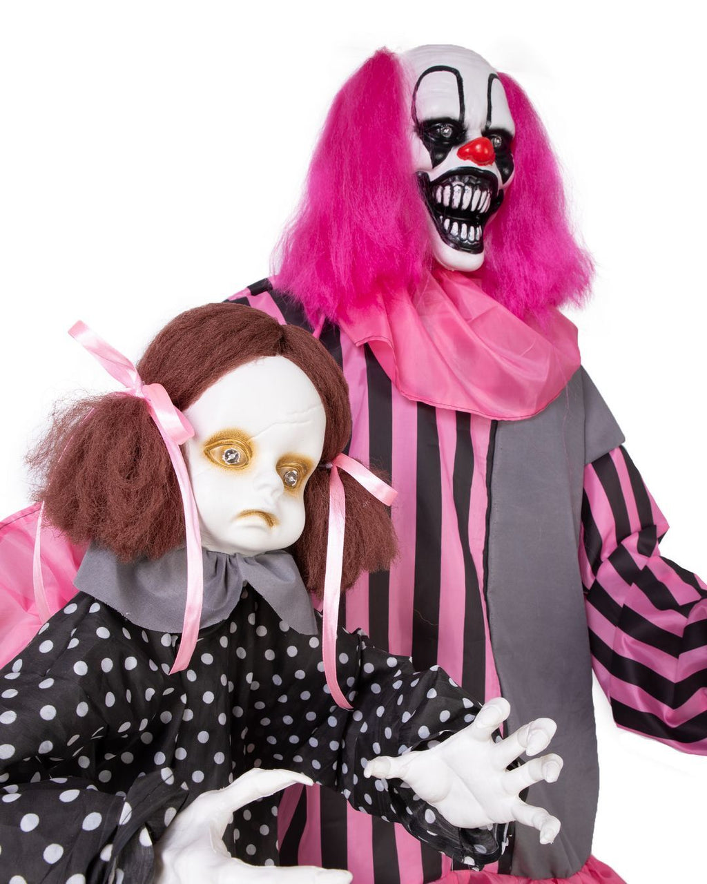 1.82m Animated Scary Clown with Little Girl