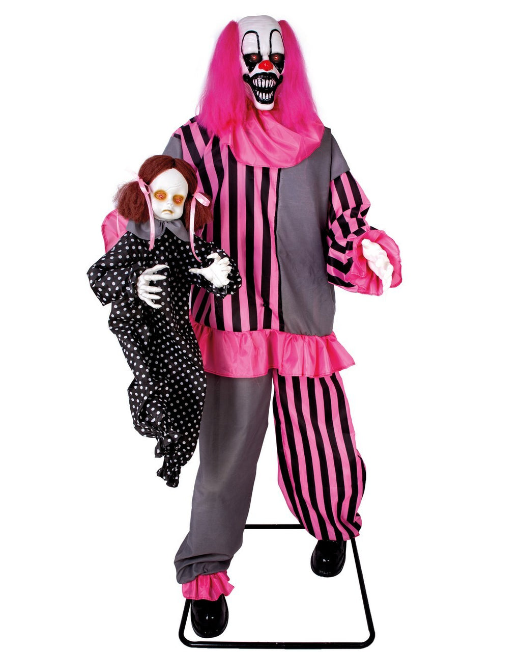 1.82m Animated Scary Clown with Little Girl