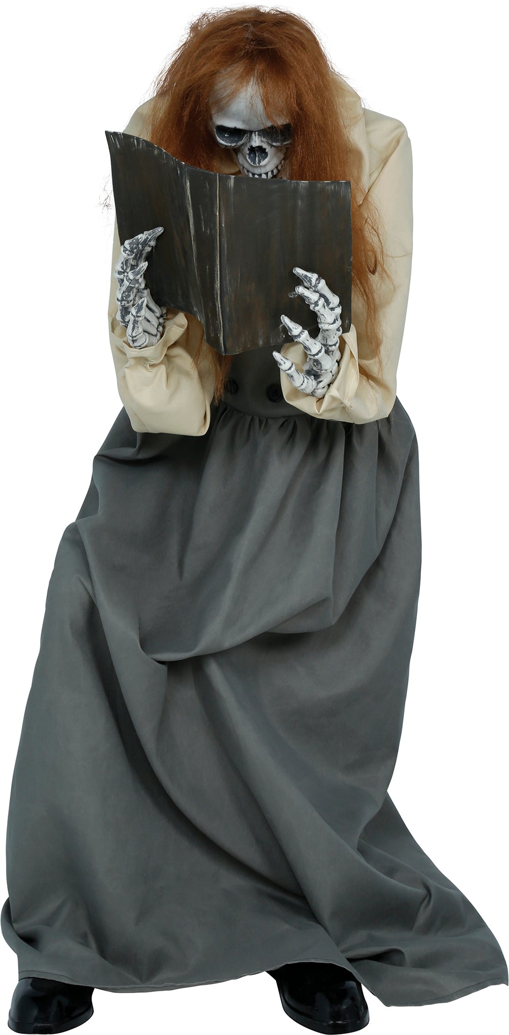 Skeleton Woman w/ Book Animated Prop