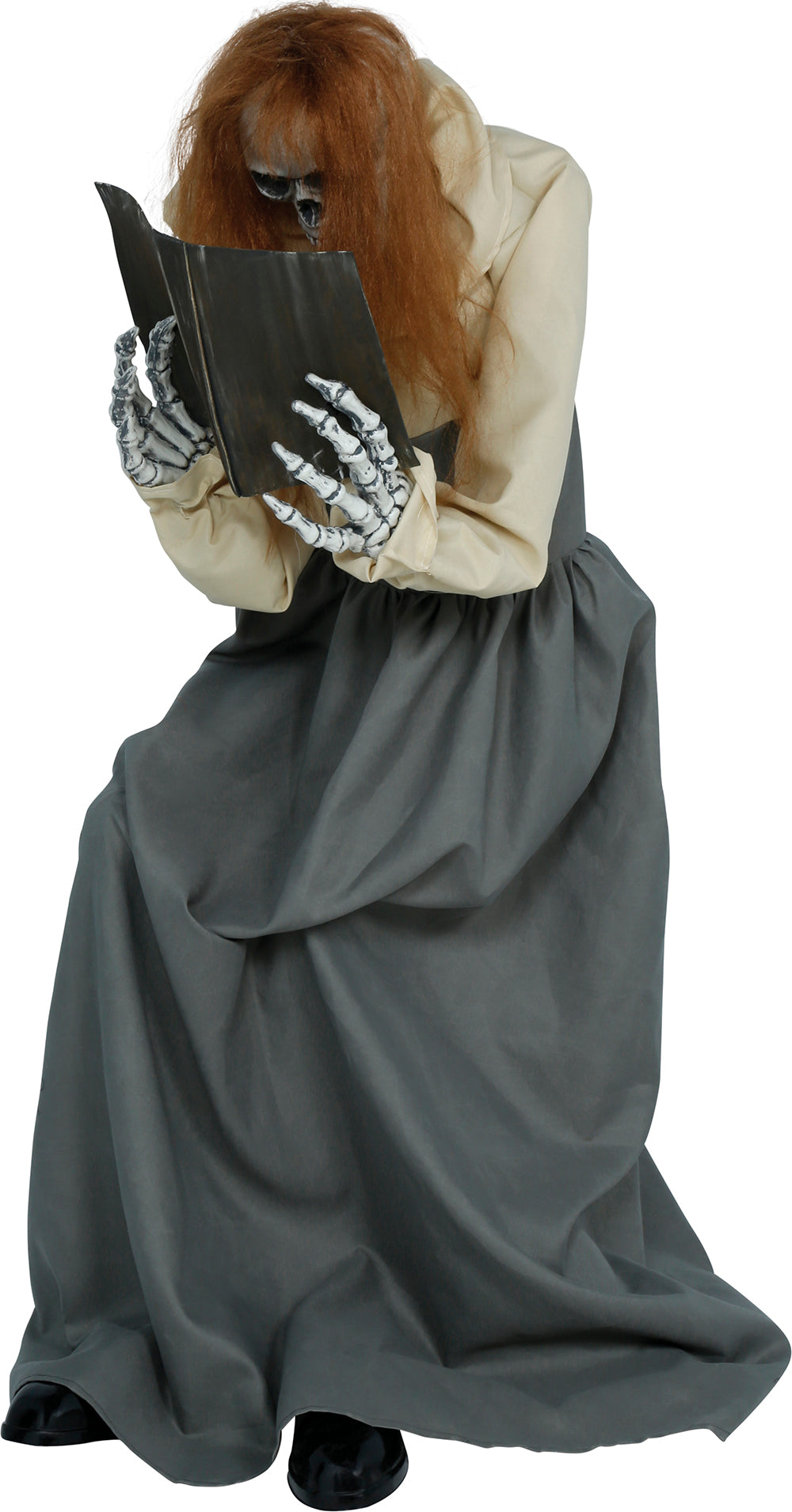 Skeleton Woman w/ Book Animated Prop
