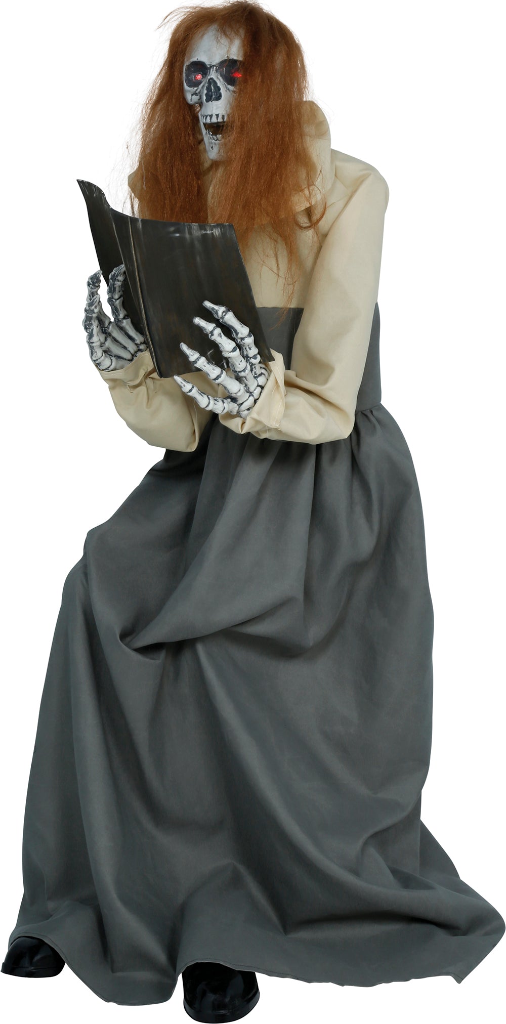 Skeleton Woman w/ Book Animated Prop