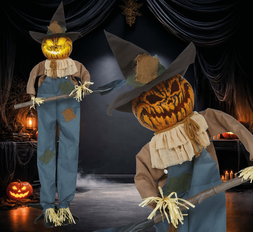 Scarecrow Pumpkin Terror Animated Prop