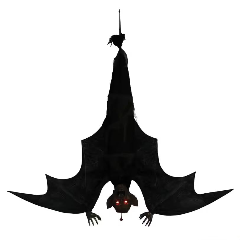 Animated Light-Up Hanging Menacing Bat with Sound Decoration