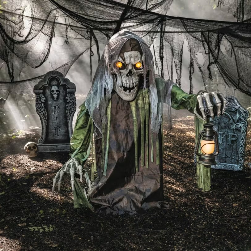 4 Ft. 10" Animated Light-Up Corroded Skeleton Reaper
