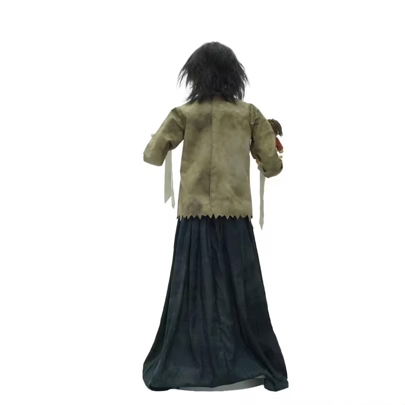 5 Ft. Maniac Mary in a Straitjacket with Doll Animated Decoration