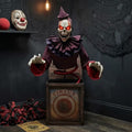 5 Ft. Skeleton Clown Mechanical Jack-in-the-Box Decoration