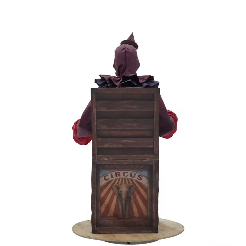 5 Ft. Skeleton Clown Mechanical Jack-in-the-Box Decoration