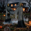5 Ft. Two Skeleton Reapers Carrying a Coffin Decoration