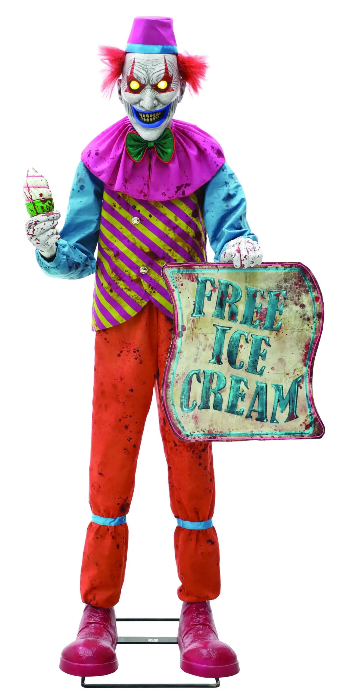 Neon Ice Cream Clown Animated Figure