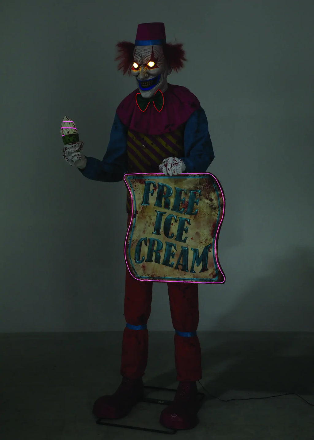 Neon Ice Cream Clown Animated Figure