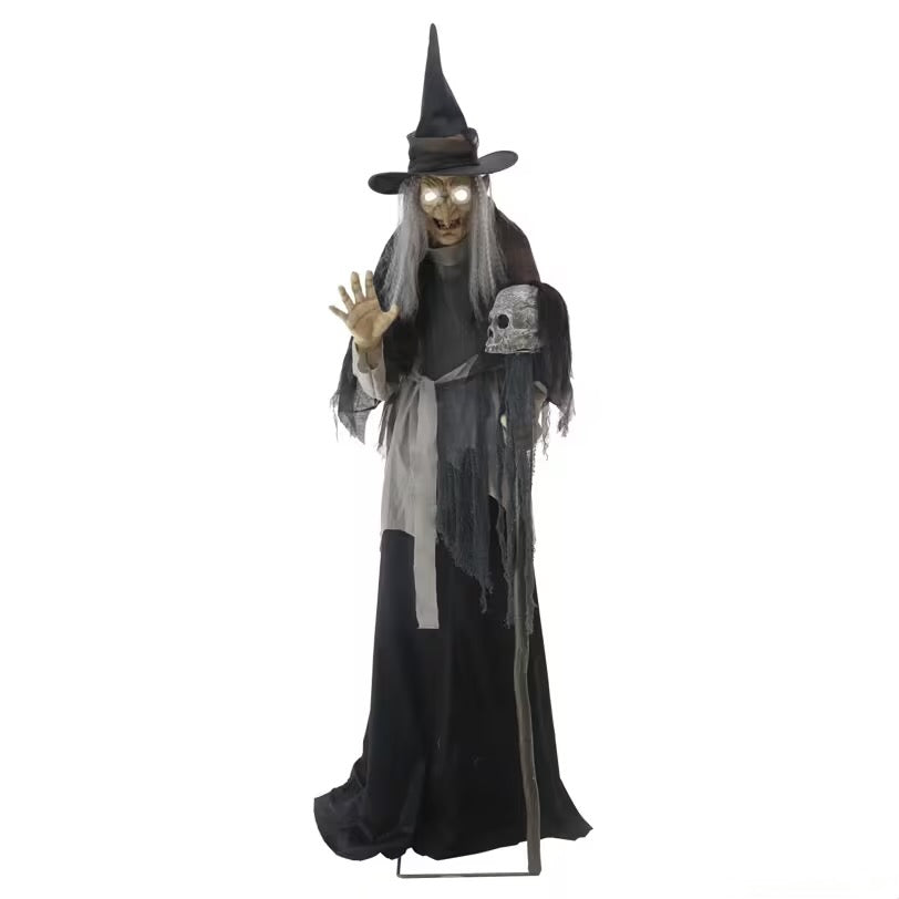6 Ft. Animated Lunging Haggard Witch Standing Decoration