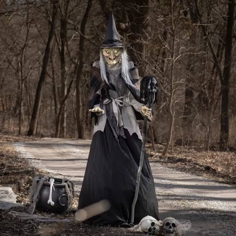 6 Ft. Animated Lunging Haggard Witch Standing Decoration