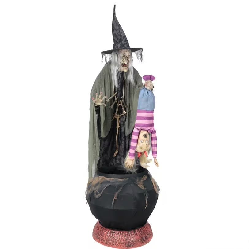 6.5 Ft. Stew Brewing Witch Animated Prop