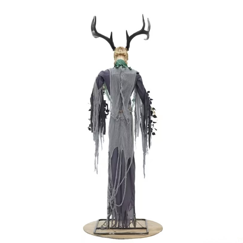 8 Ft. 2" Animated Skeleton Forest Creature with Horns Decoration
