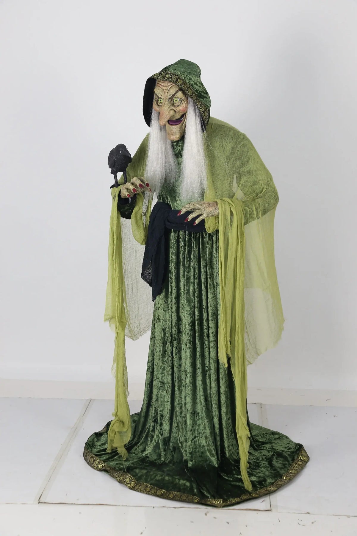 5.5 Ft. Forest Witch Animated Prop with LED Eyes & Sound