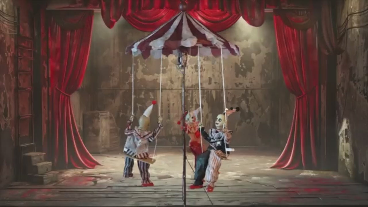 3 Clowns on a Merry–Go–Round Animated Prop