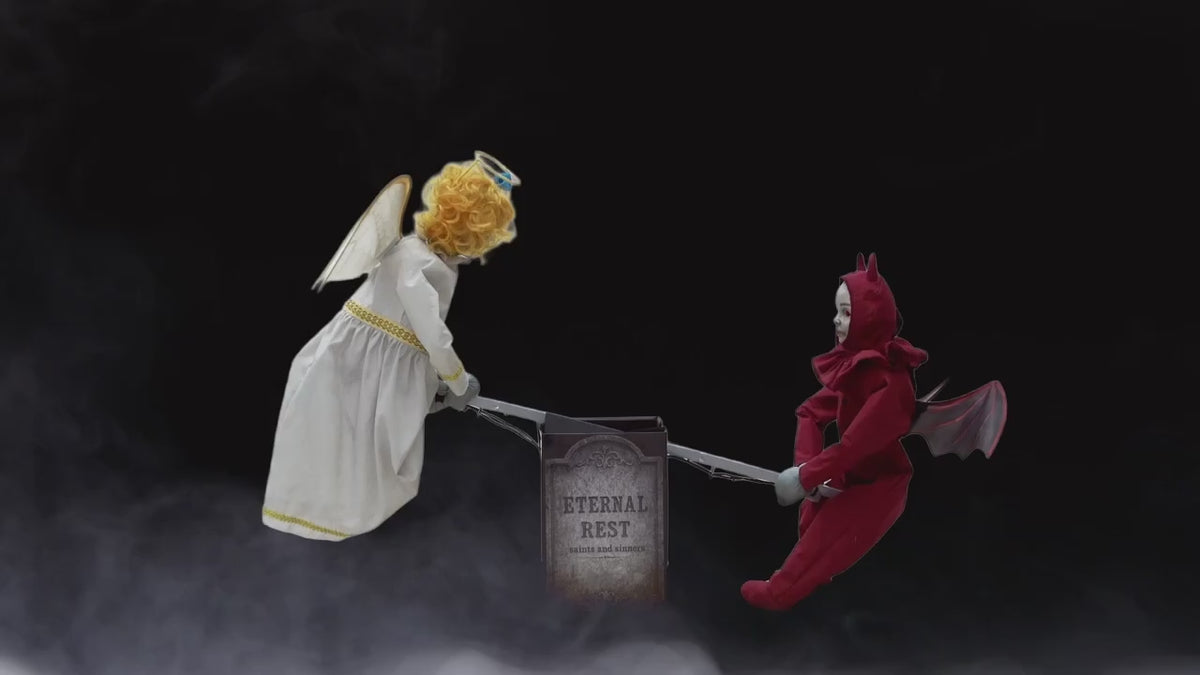4 Ft. x 3 Ft. Animated Eternal Rest Angel & Devil Seesaw Decoration