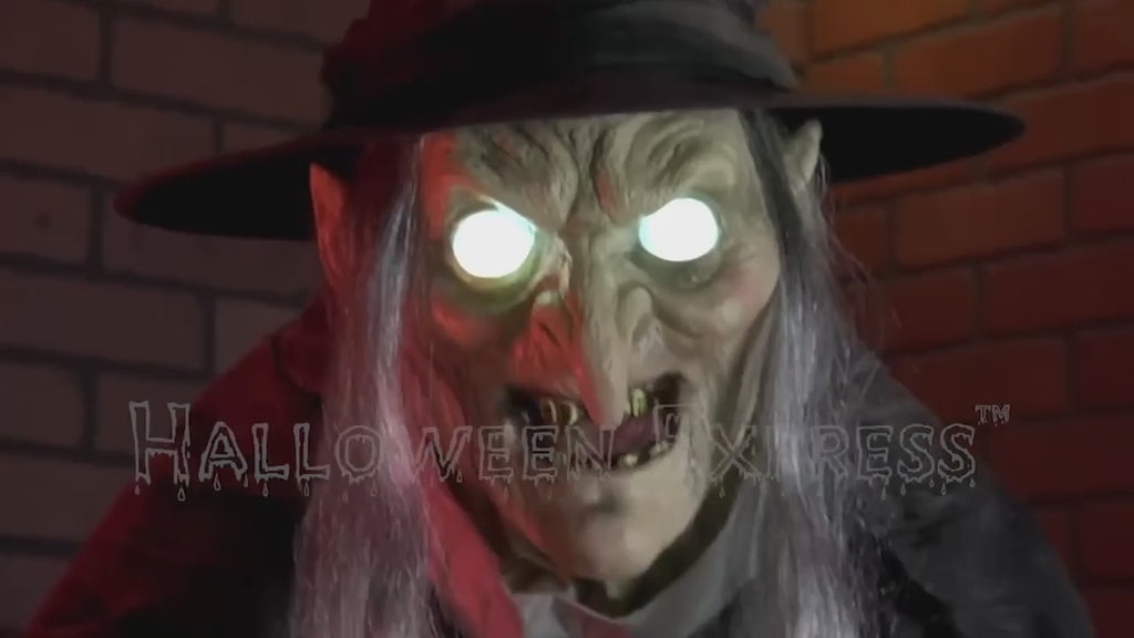 6 Ft. Animated Lunging Haggard Witch Standing Decoration