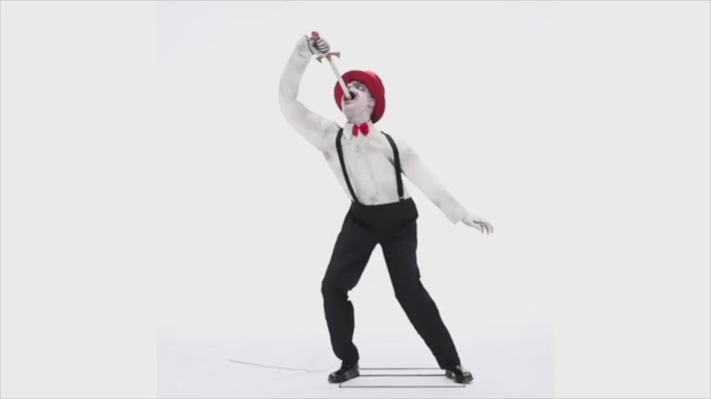 6 Ft. Evil Circus Sword Swallower Animated Prop