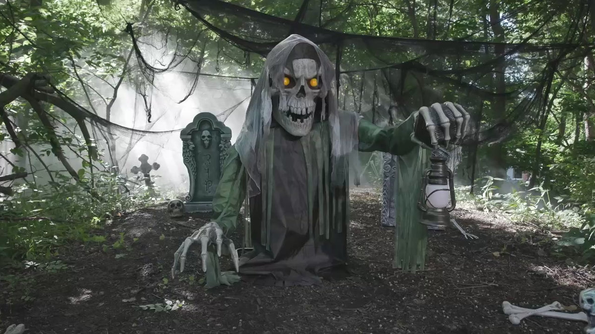 4 Ft. 10" Animated Light-Up Corroded Skeleton Reaper