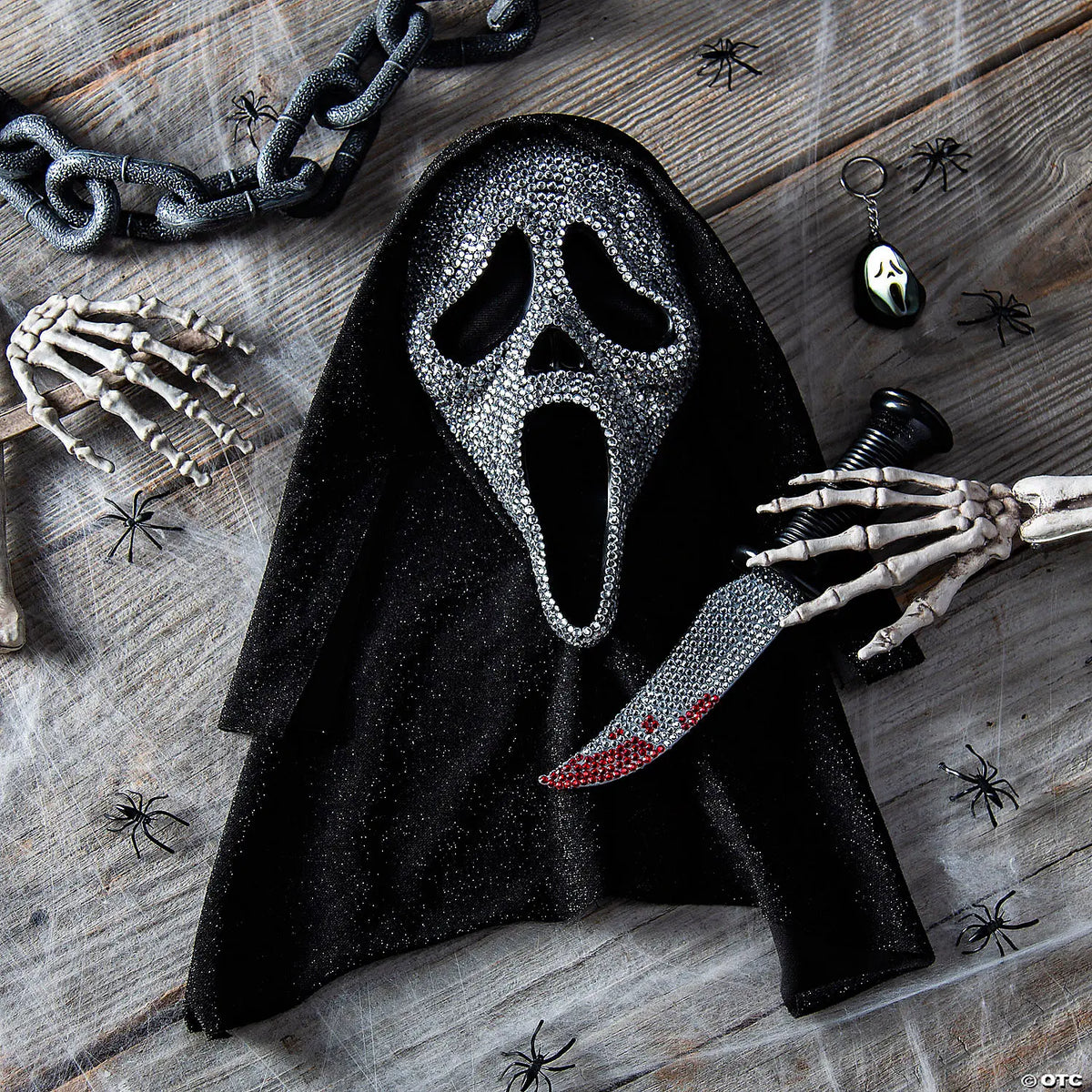 Exclusive Ghost Face® Bling Mask, Knife & Light-Up Keychain Collectible Box Set