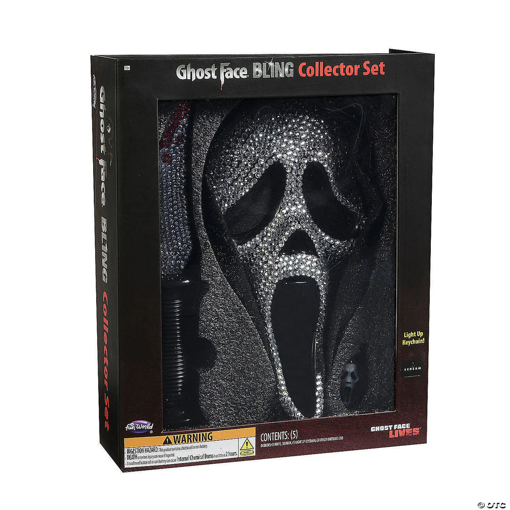 Exclusive Ghost Face® Bling Mask, Knife & Light-Up Keychain Collectible Box Set